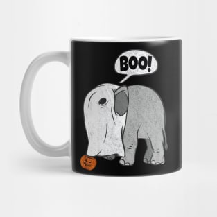 Funny Halloween Elephant Ghost Costume Cute Boo Jack O Lantern Mug